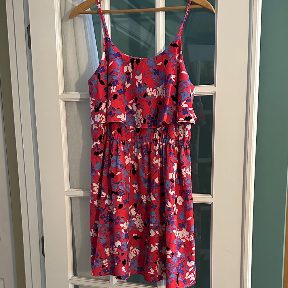 Elle Pink and Blue Floral Dress